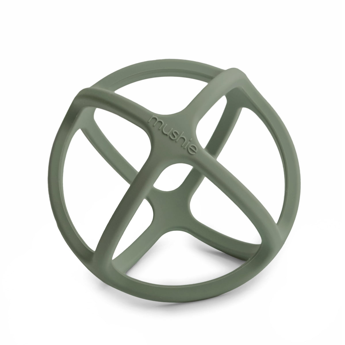 mushie Silicone Baby Teether Ball Toy (Woodchuck)