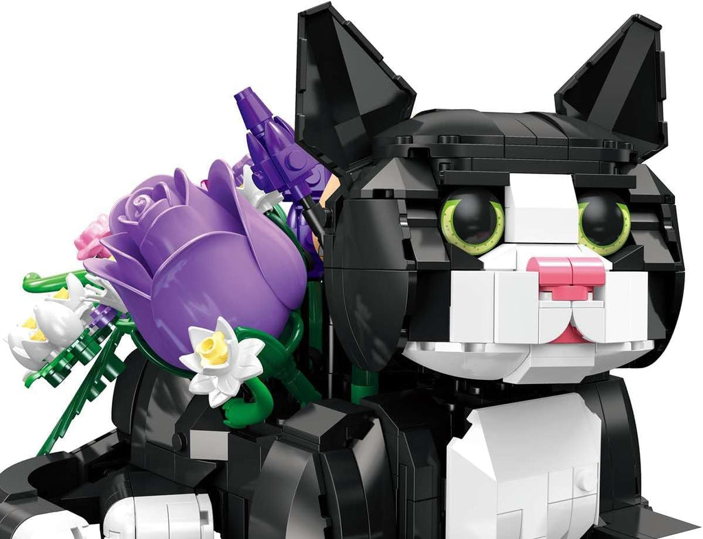 Cat Rose Bouquet Succulent Planter Building Block Set