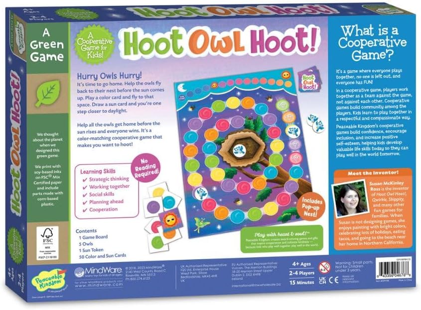 Peaceable Kingdom Hoot Owl Hoot - Cooperative Matching Game For Kids