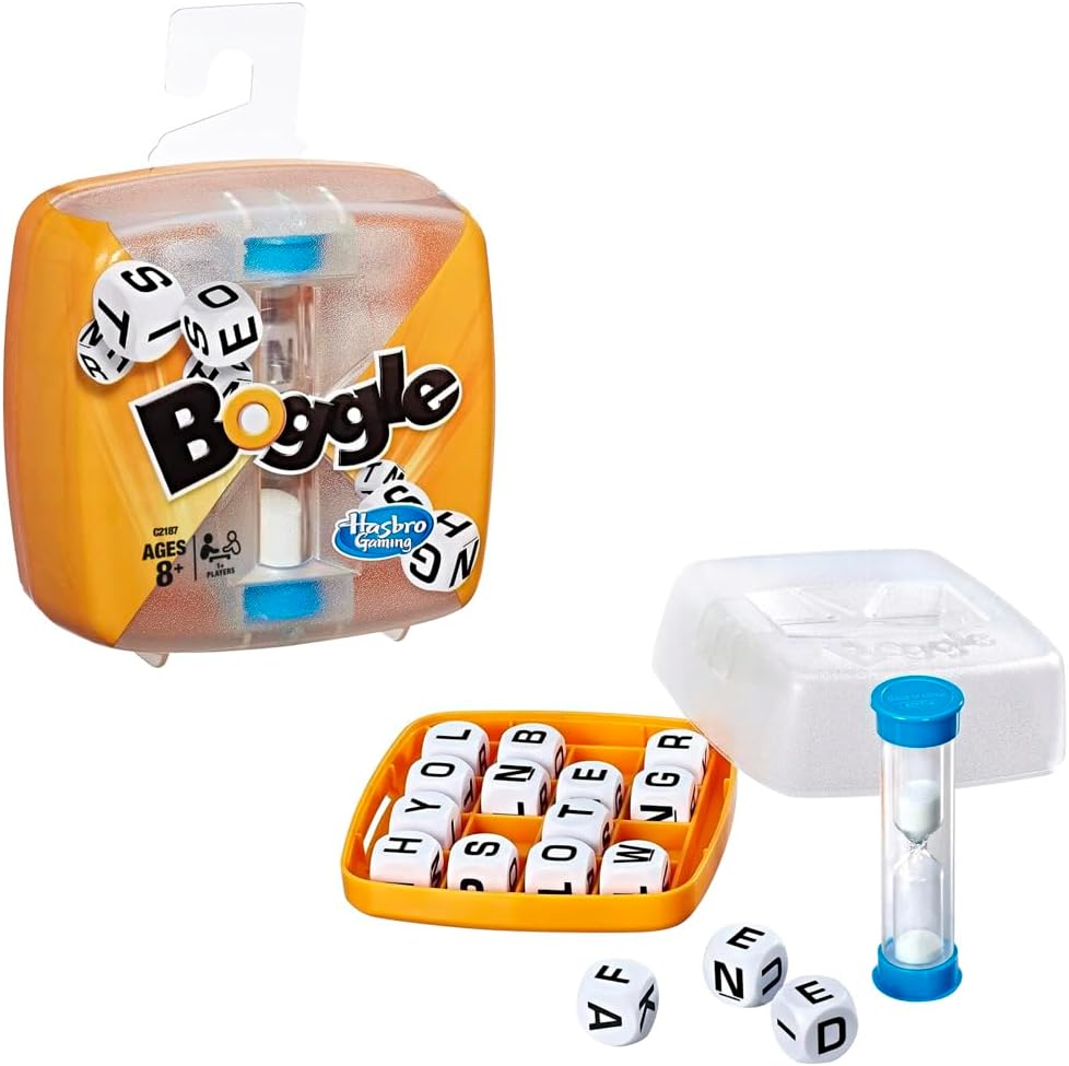 Hasbro Gaming Boggle Classic Game | Word Search Games | Ages 8+ | 1 or More Players | Portable Travel Size | Fun Family Dice Games for Adults and Kids