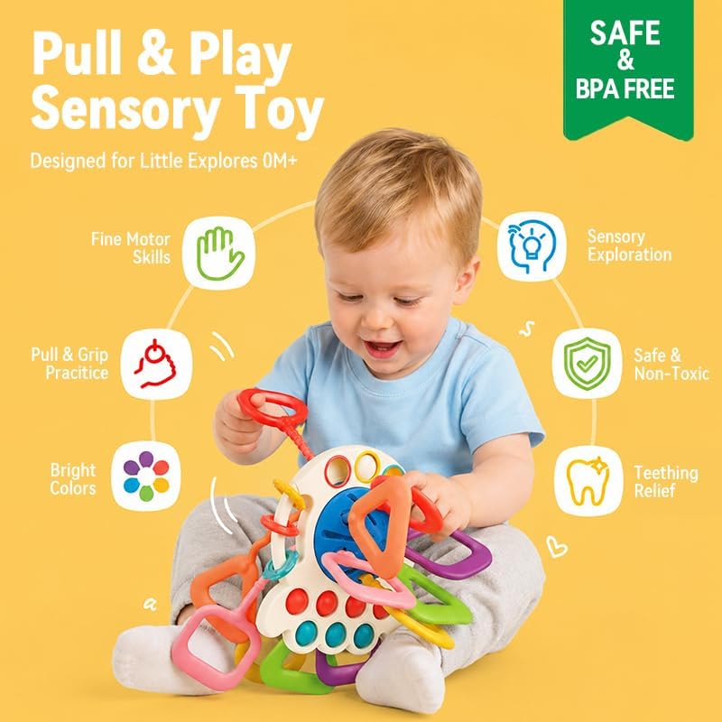 Montessori Silicone Pulling Toy for Babies