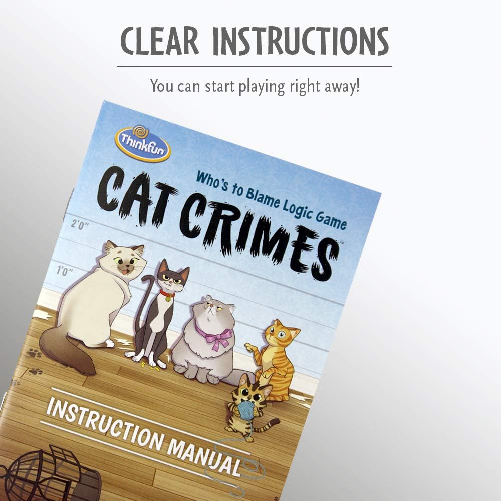 Think Fun Cat Crimes Brain Game and Brainteaser for Boys and Girls Age 8 and Up - A Smart Game with a Fun Theme and Hilarious Artwork, (1550)