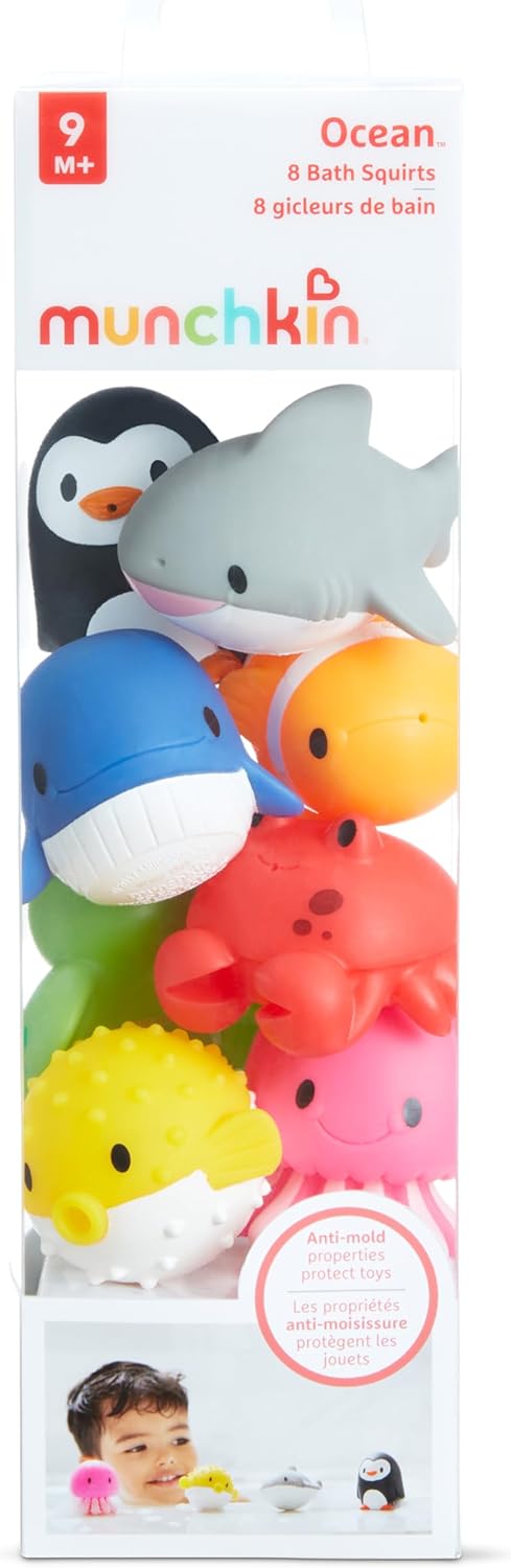 Munchkin Ocean Sea Animal Squirt Bath Toys, 9+ Months, 8 Pack