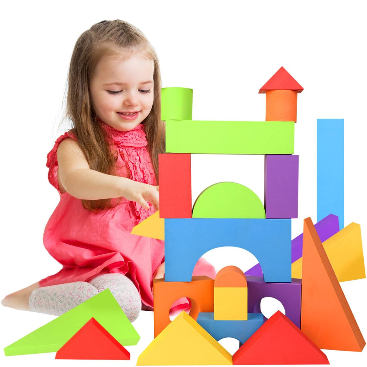 LOLO TOYS Large Building Foam Blocks for Toddlers – Giant Jumbo Big Building Blocks (30 Pieces)