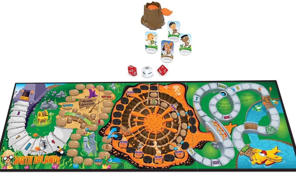 Learning Resources Math Island Addition & Subtraction Game - Math Manipulatives, Educational Board Toys, Classroom Flash Cards , Volcano Toy, STEM Kids, Gifts for Boys And Girls , Montessori