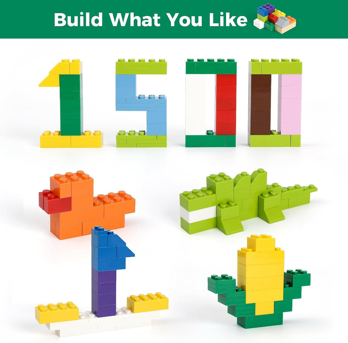 HUIZDQ 1500 Pieces Building Bricks, Classic Bulk Small Blocks