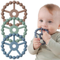 3 Pack Ring Teether Baby Infant Toys, Silicone Teething Ring Toys for Babies 0-6 Months, Seposeve Baby Teethers 6-12 Months 12-24 Months, Easy to Grasp Toy, Teething Relief, Light Purple Green Blue