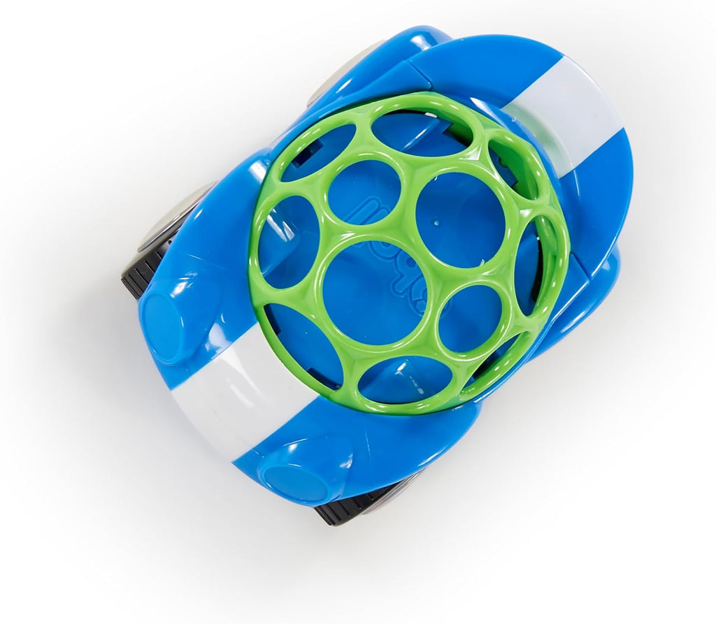 Bright Starts Oball Easy Grasp Rattle & Roll Toy Sports Car BPA-Free Infant Crawling Toy, 1 Pack, Age 3 Months and up, Blue/Green