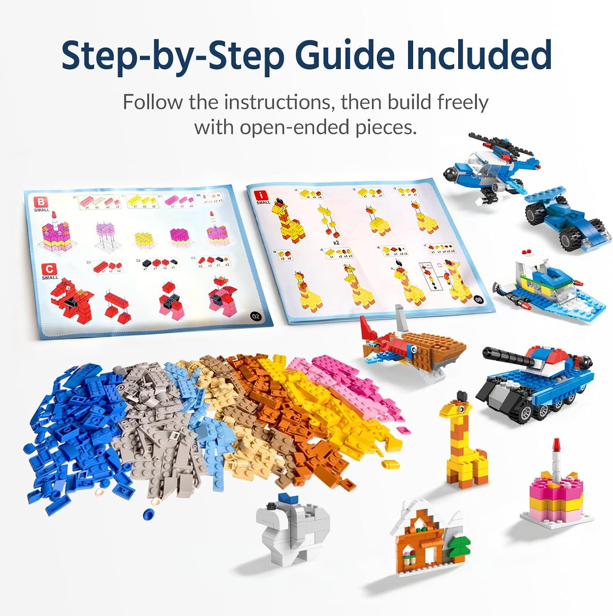 FUN LITTLE TOYS 1100 PCS Building Blocks for Kids 6-12 Bulk Bricks Set