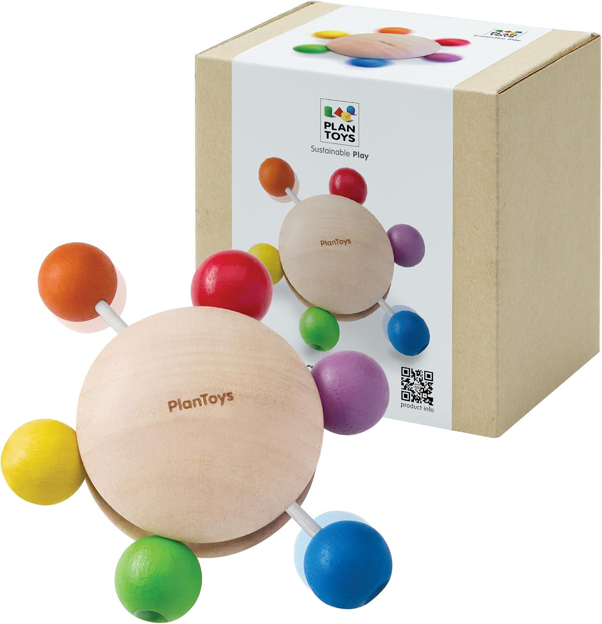 PlanToys® Wooden Pull & Grasp Baby Toy Montessori Sensory Kids Activity Set