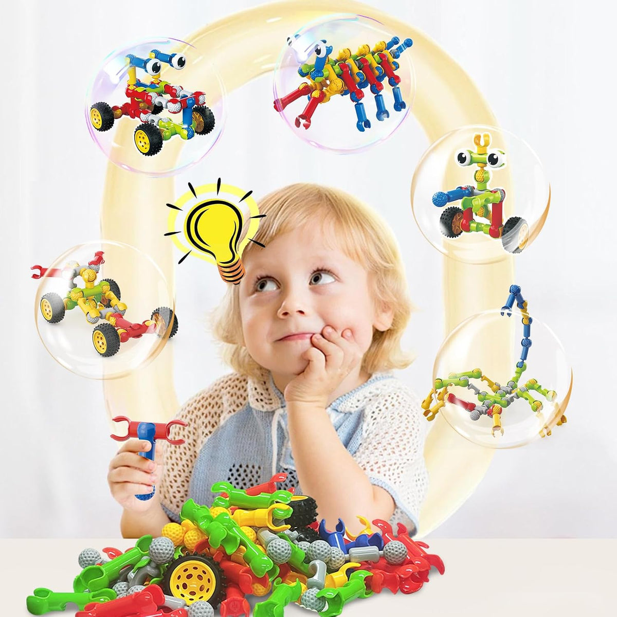 Huaker STEM Building Toys for 3 4 5 6 7 8 Year Old Boys Girls Birthday Gift