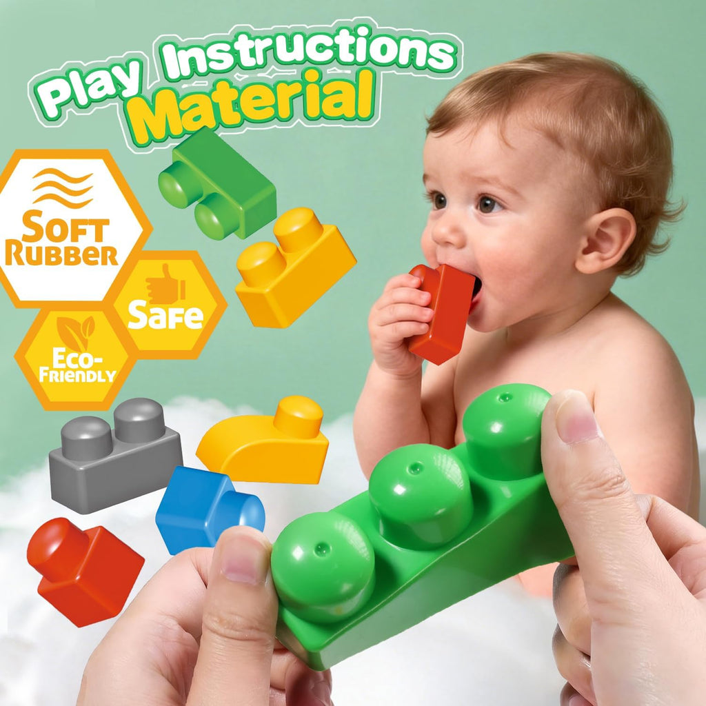 VESIA 34 PCS STEM Soft Building Blocks Set for Toddlers 18 Months+