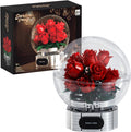 UNCLE BRICK Flowers Botanical Building Set,Artificial Rose with Dust Cover