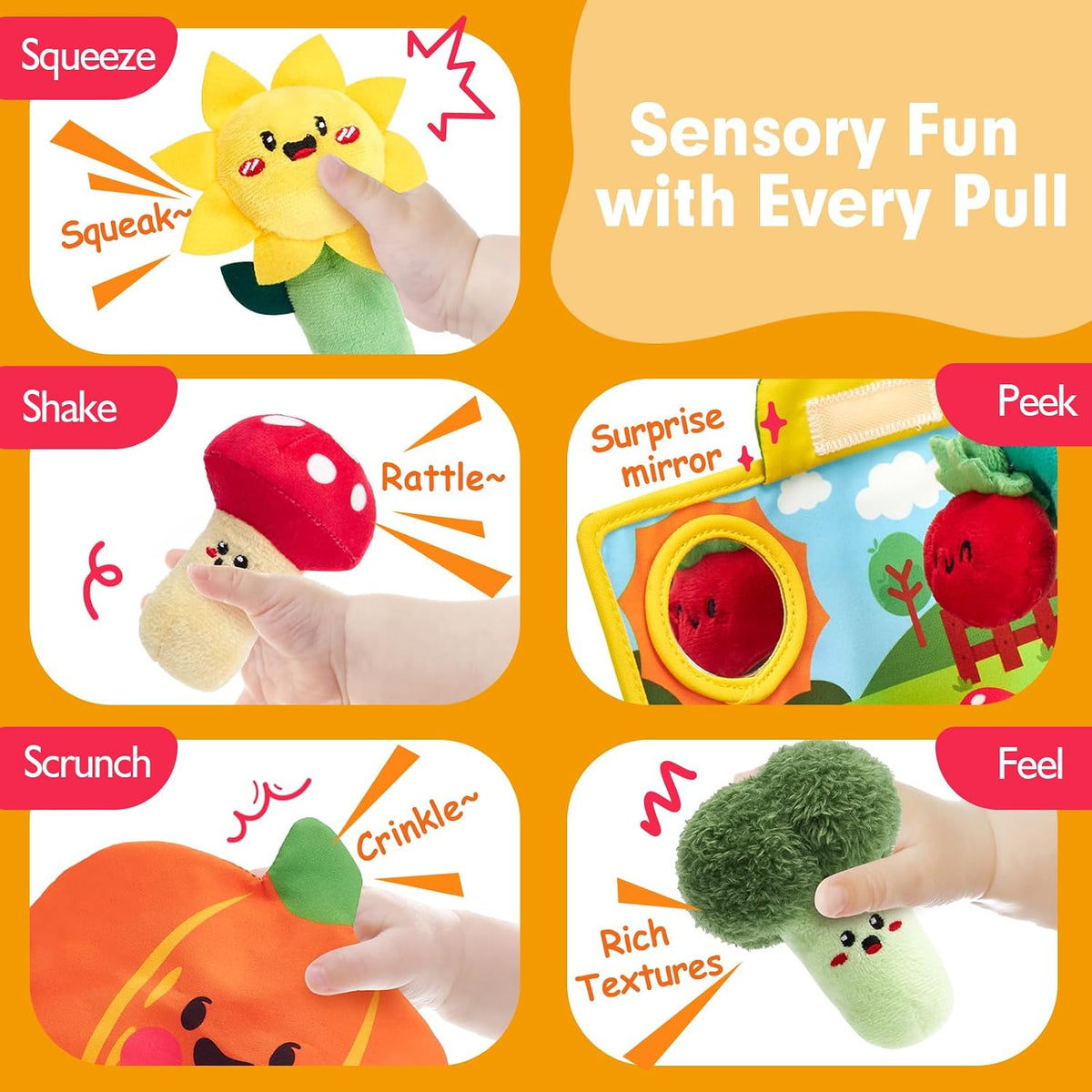hahaland Baby Toys 6-12 Months - Fruits Vegetables Garden Plant Farm Plush