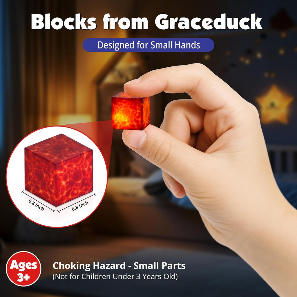 200 PCS Magnetic Blocks with Light Up Blocks - Magnetic Building Blocks, Magnetic Construction Cube Toys, STEM Sensory Learning Toys, Easter Christmas Birthday Gifts for Toddlers Boys and Girls Age 3+