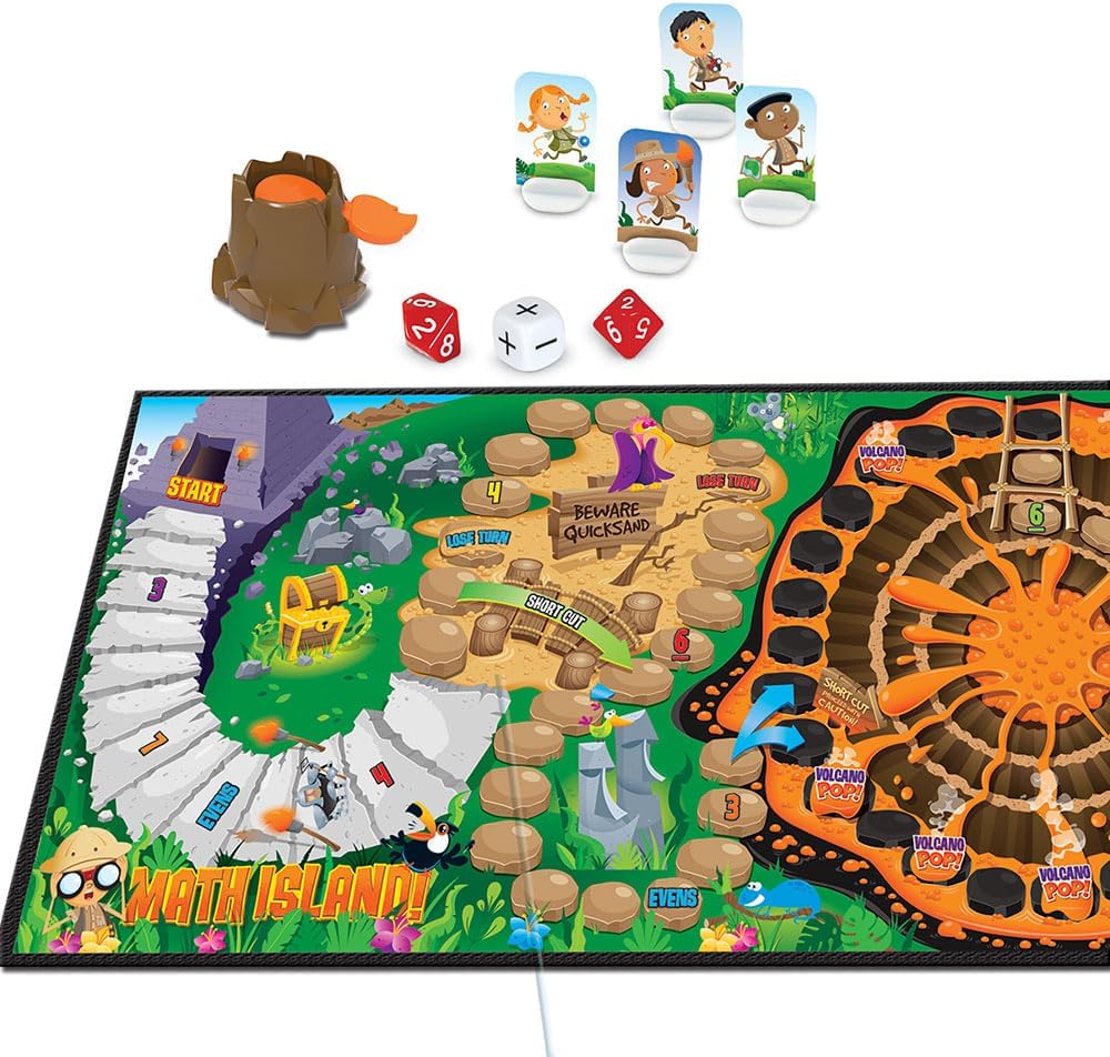 Learning Resources Math Island Addition & Subtraction Game - Math Manipulatives, Educational Board Toys, Classroom Flash Cards , Volcano Toy, STEM Kids, Gifts for Boys And Girls , Montessori