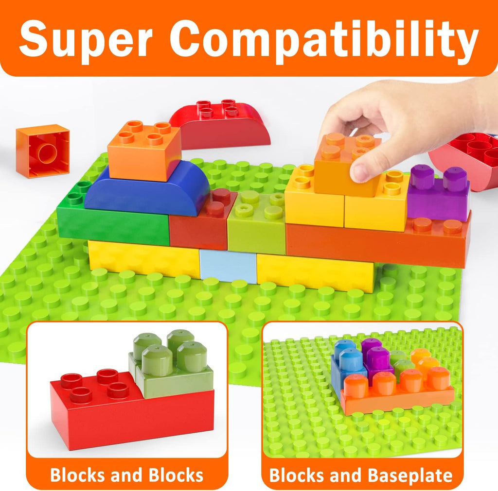 Big Building Blocks for Toddlers Kids Age 2-5, 150 PCS Set with Baseplate