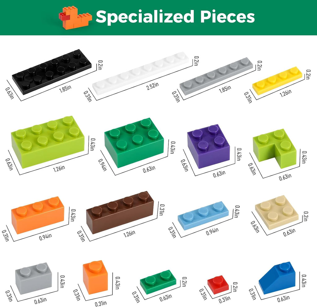 HUIZDQ 1500 Pieces Building Bricks, Classic Bulk Small Blocks