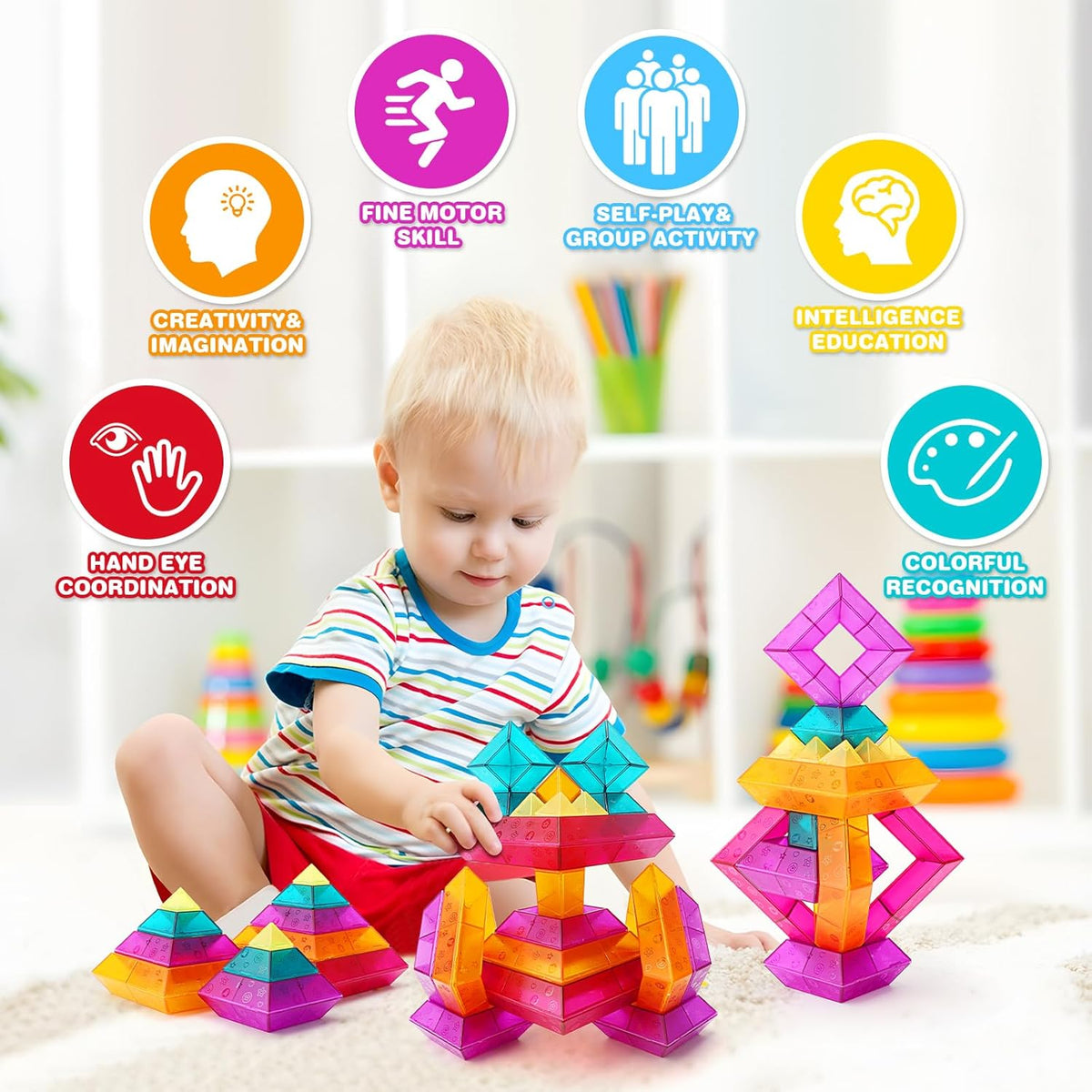 30-Piece STEM Building Blocks Set - Educational Stacking Toys for Kids