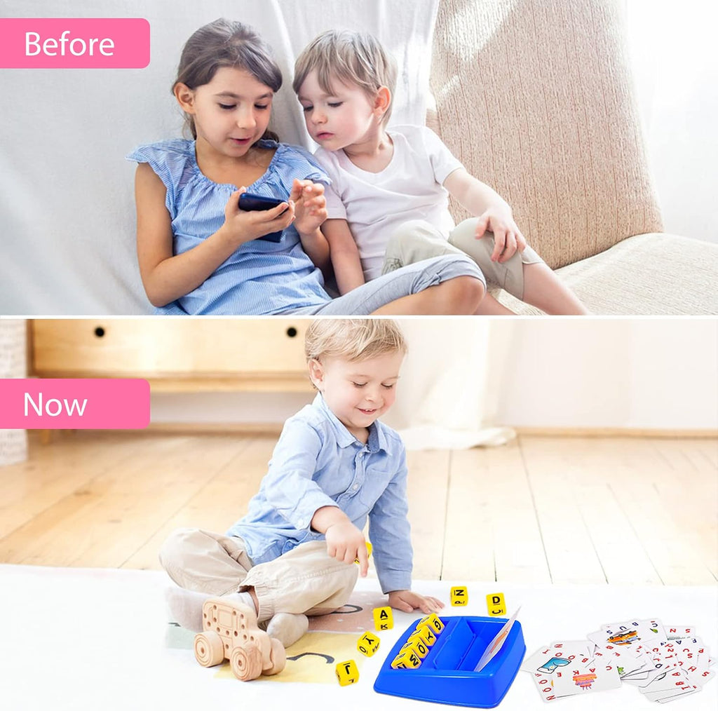 Matching Letter Game, Spelling Word and Increases Memory, Early Learning Educational Toy for Preschool & Kindergarten Kids Over 3-8 Years Old