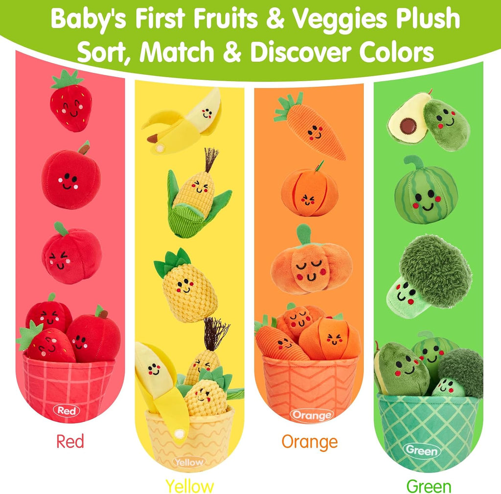 hahaland Montessori Toys for 1 Year Old - Baby Fruit Vegetable 6-12 Months