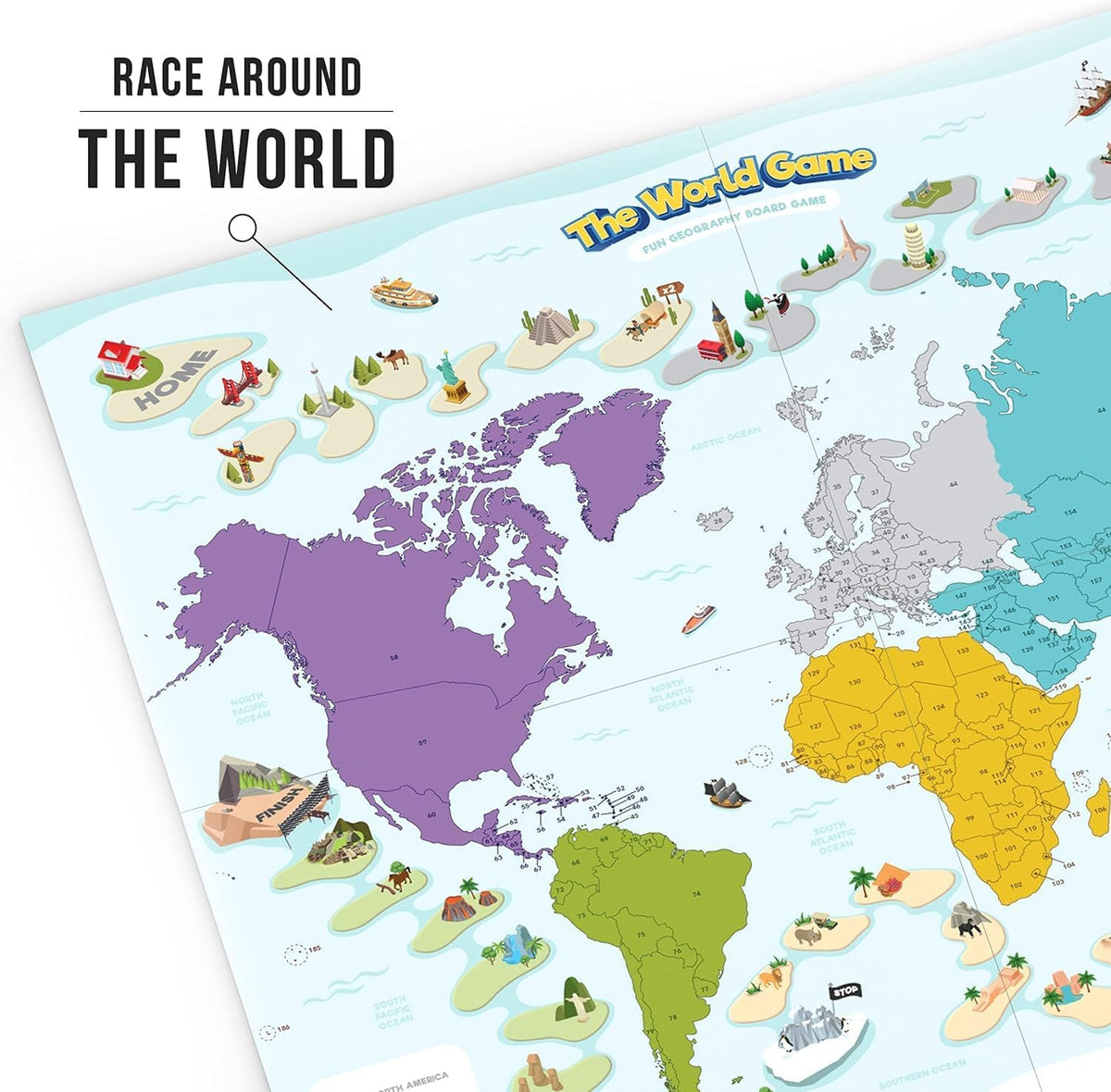 The World Game - Fun Geography Board Game - Educational Game for Kids & Adults - Cool Learning Gift Idea for Teenage Boys & Girls, 2-5 Players