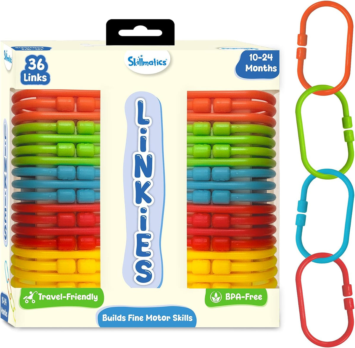 Skillmatics Early Learning Link Toy for Toddlers – 36 Connectable Linkies