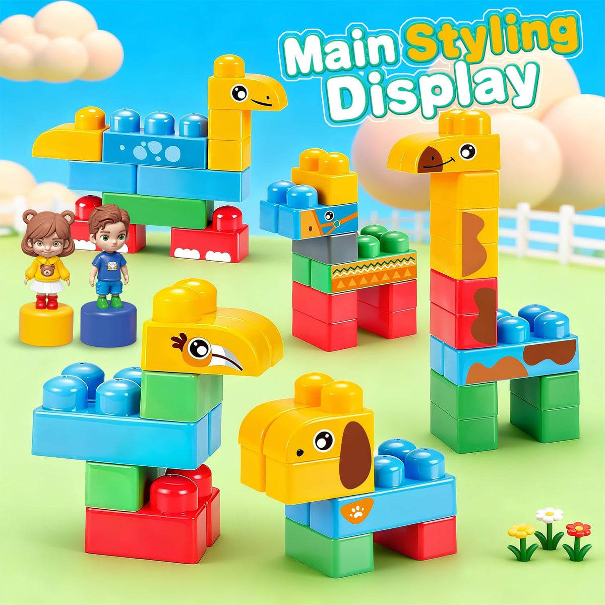 VESIA 34 PCS STEM Soft Building Blocks Set for Toddlers 18 Months+