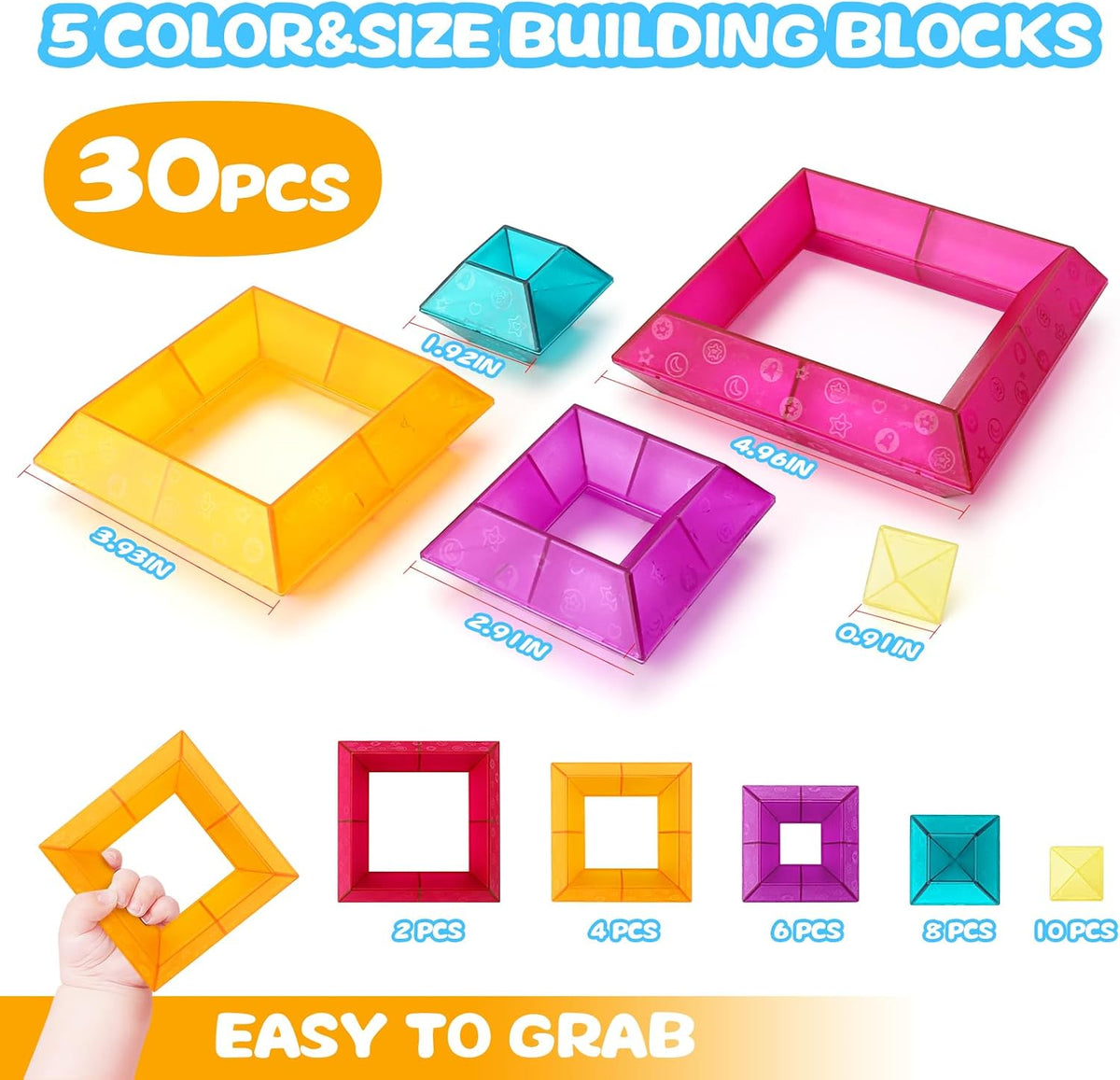 30-Piece STEM Building Blocks Set - Educational Stacking Toys for Kids