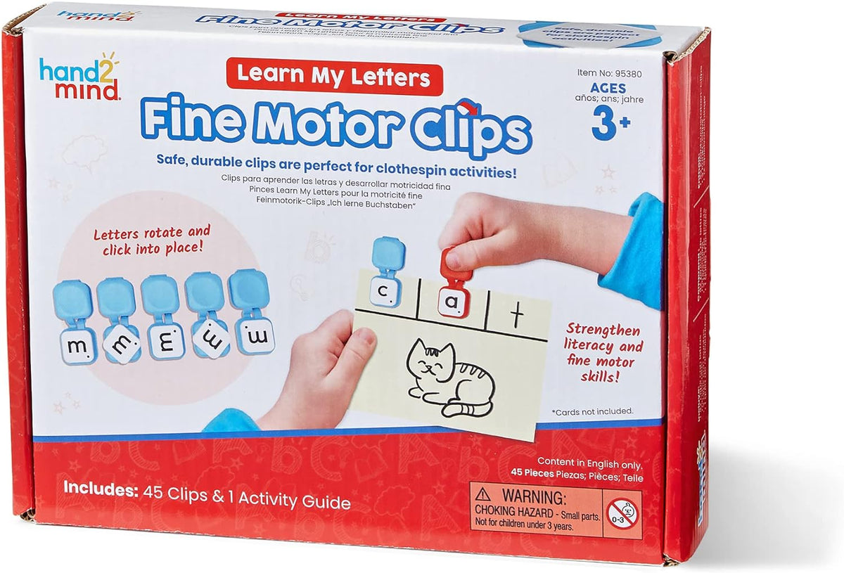 hand2mind Learn My Letters Fine Motor Clips, Ages 3+