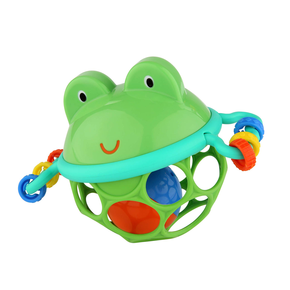 Bright Starts Oball Easy Grasp Classic Ball BPA-Free Infant Toy in Red, Yellow, Green, Blue, Age Newborn and up, 4 Inches