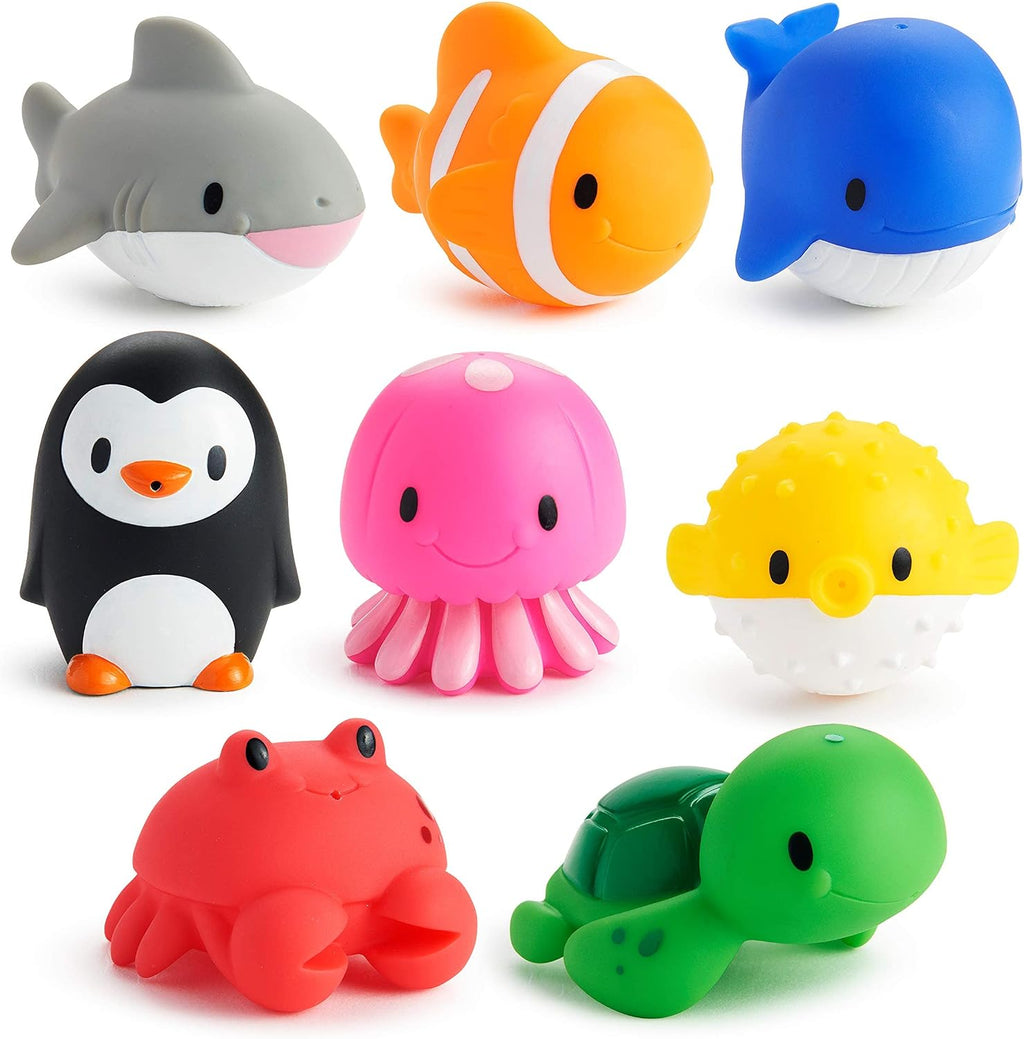 Munchkin Ocean Sea Animal Squirt Bath Toys, 9+ Months, 8 Pack