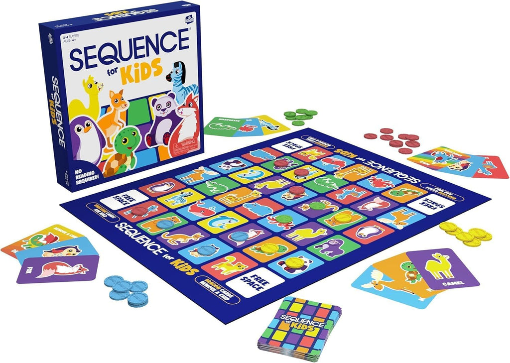 Jax SEQUENCE for Kids -- The 'No Reading Required' Strategy Game by Jax and Goliath, Multi Color, 11 inches (2-4 players) (Packaging May Vary)