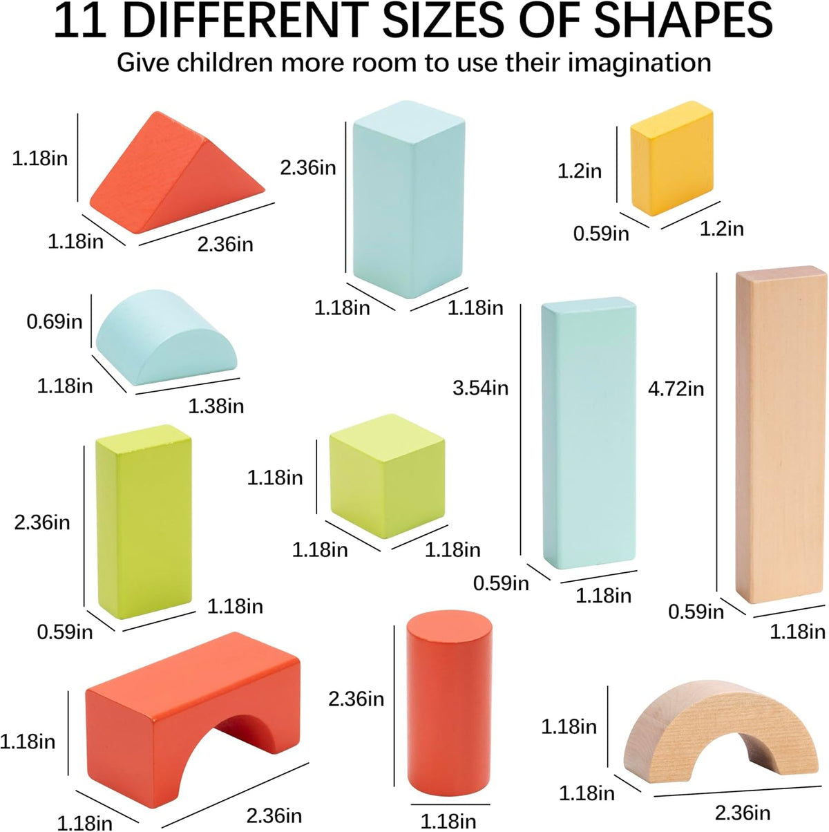 100 Pcs Building Blocks for Toddlers 1-3, Kids Wooden Blocks & Shape Sorter