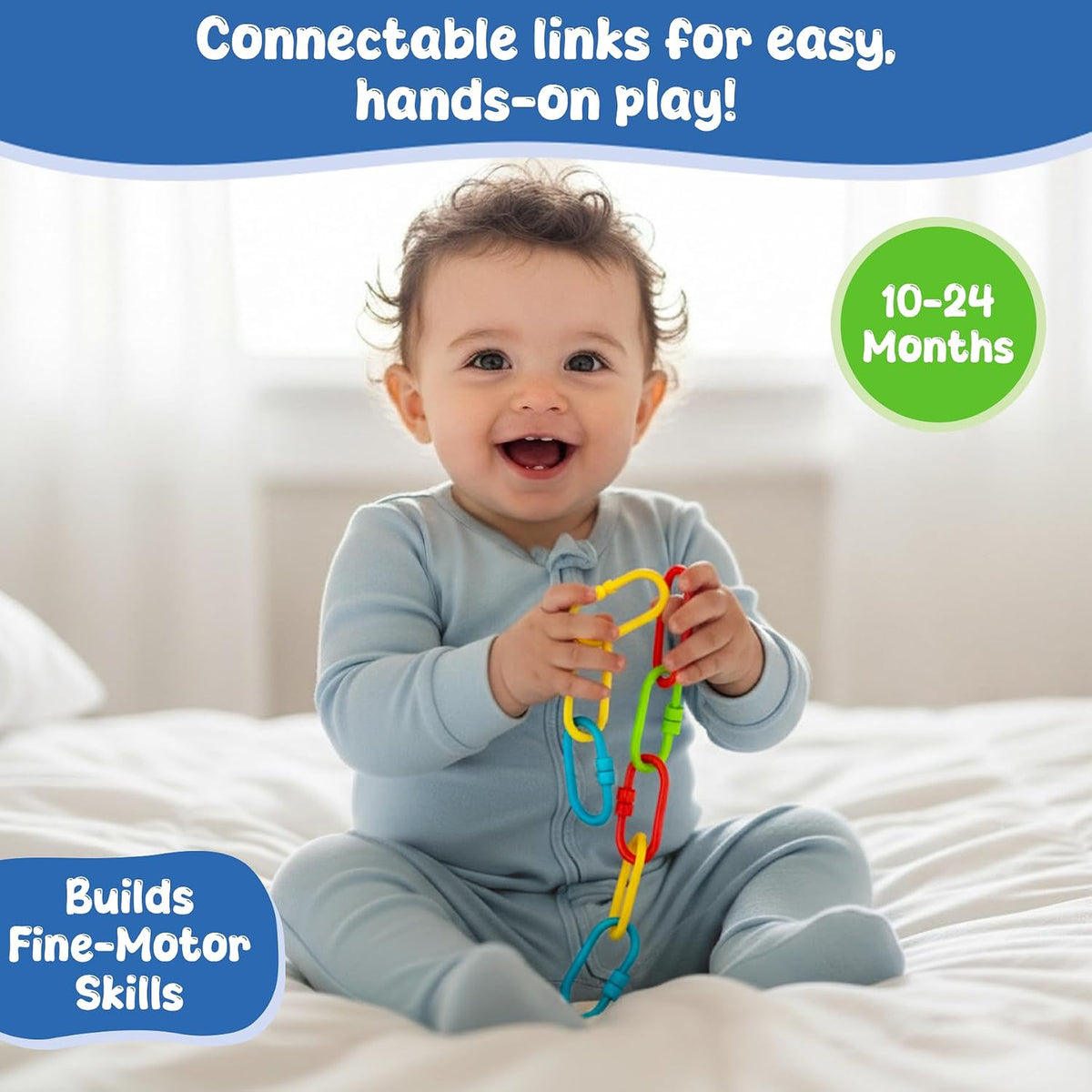 Skillmatics Early Learning Link Toy for Toddlers – 36 Connectable Linkies