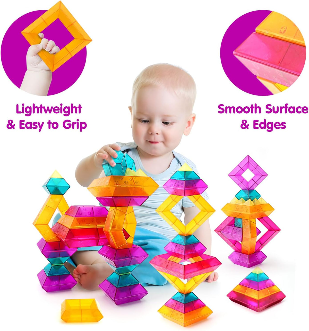 30-Piece STEM Building Blocks Set - Educational Stacking Toys for Kids