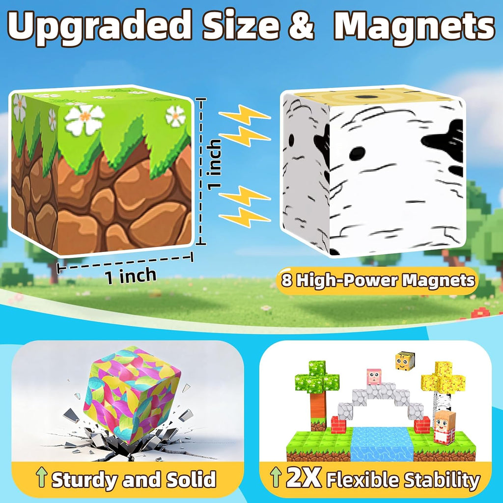 EchoPlan Magnetic Blocks, 200PCS Magnetic Building Blocks for Kids Ages 3+