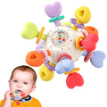 Infinno Montessori Silicone Teething Toys with Rattle, Babies 0-12 Months