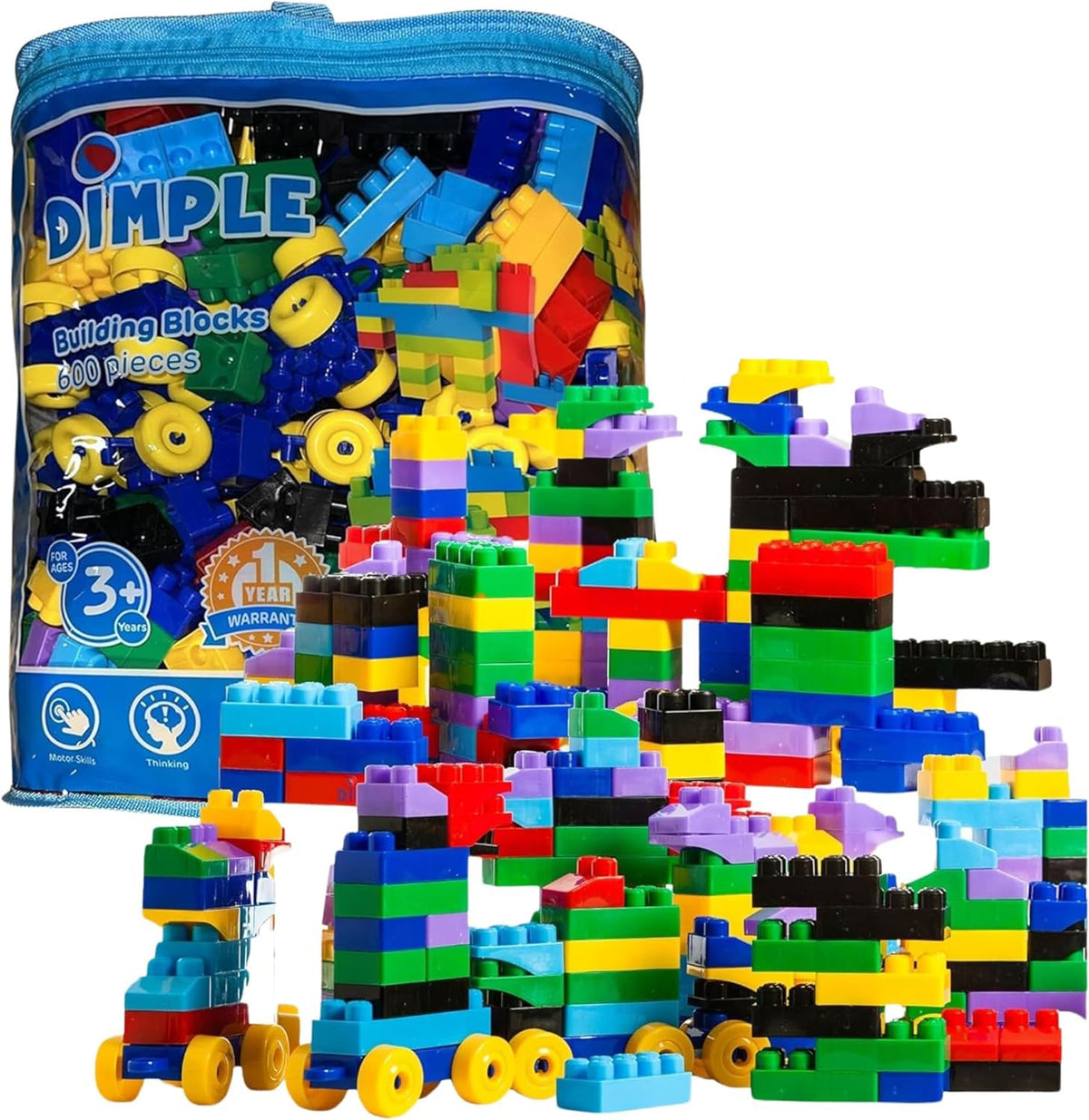 Dimple 300 Piece Large Building Blocks for Toddlers, Kids Interlocking Toys