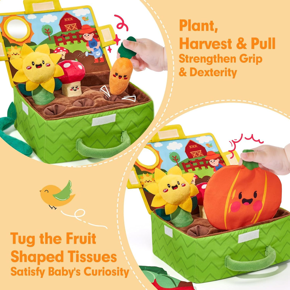 hahaland Baby Toys 6-12 Months - Fruits Vegetables Garden Plant Farm Plush