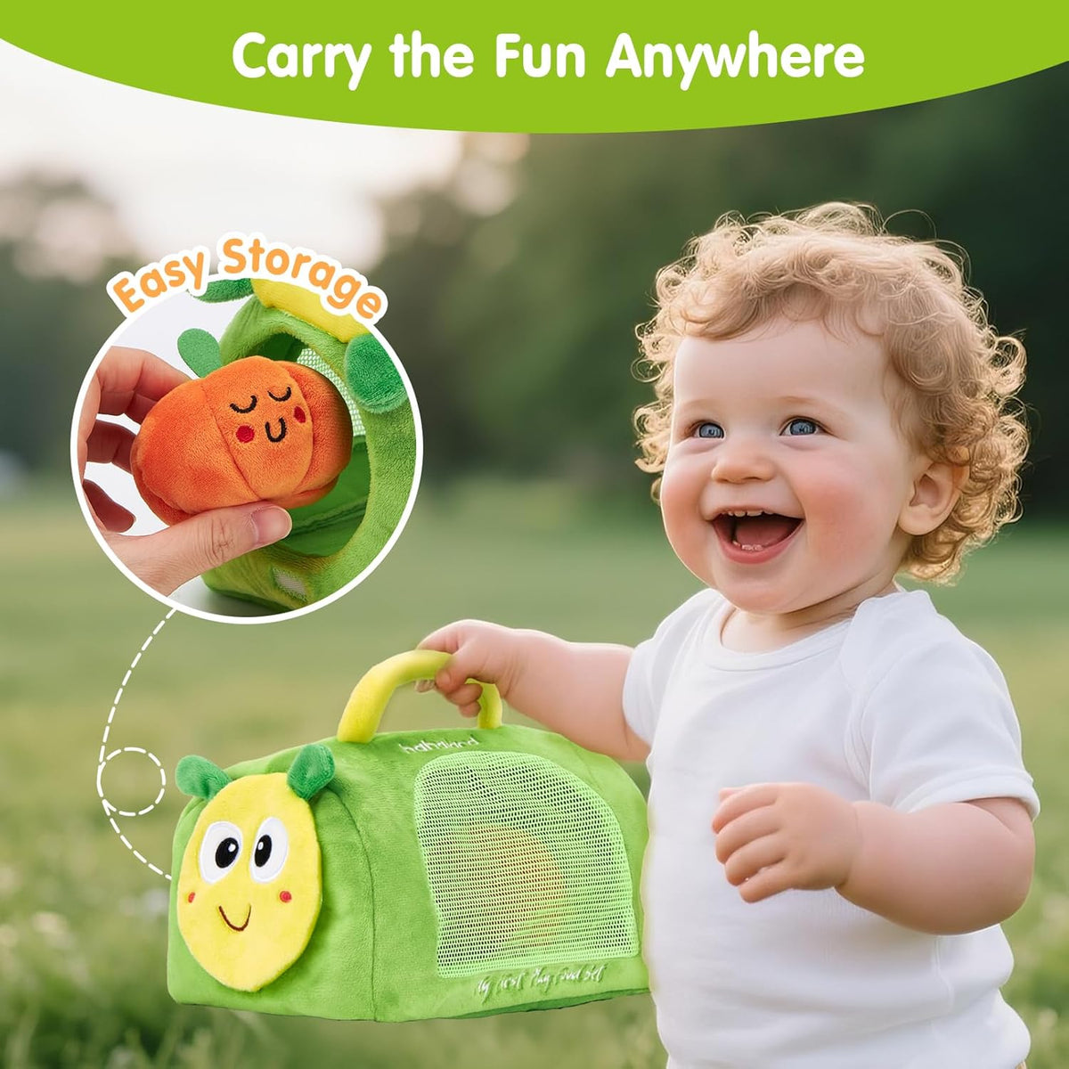 hahaland Montessori Toys for 1 Year Old - Baby Fruit Vegetable 6-12 Months