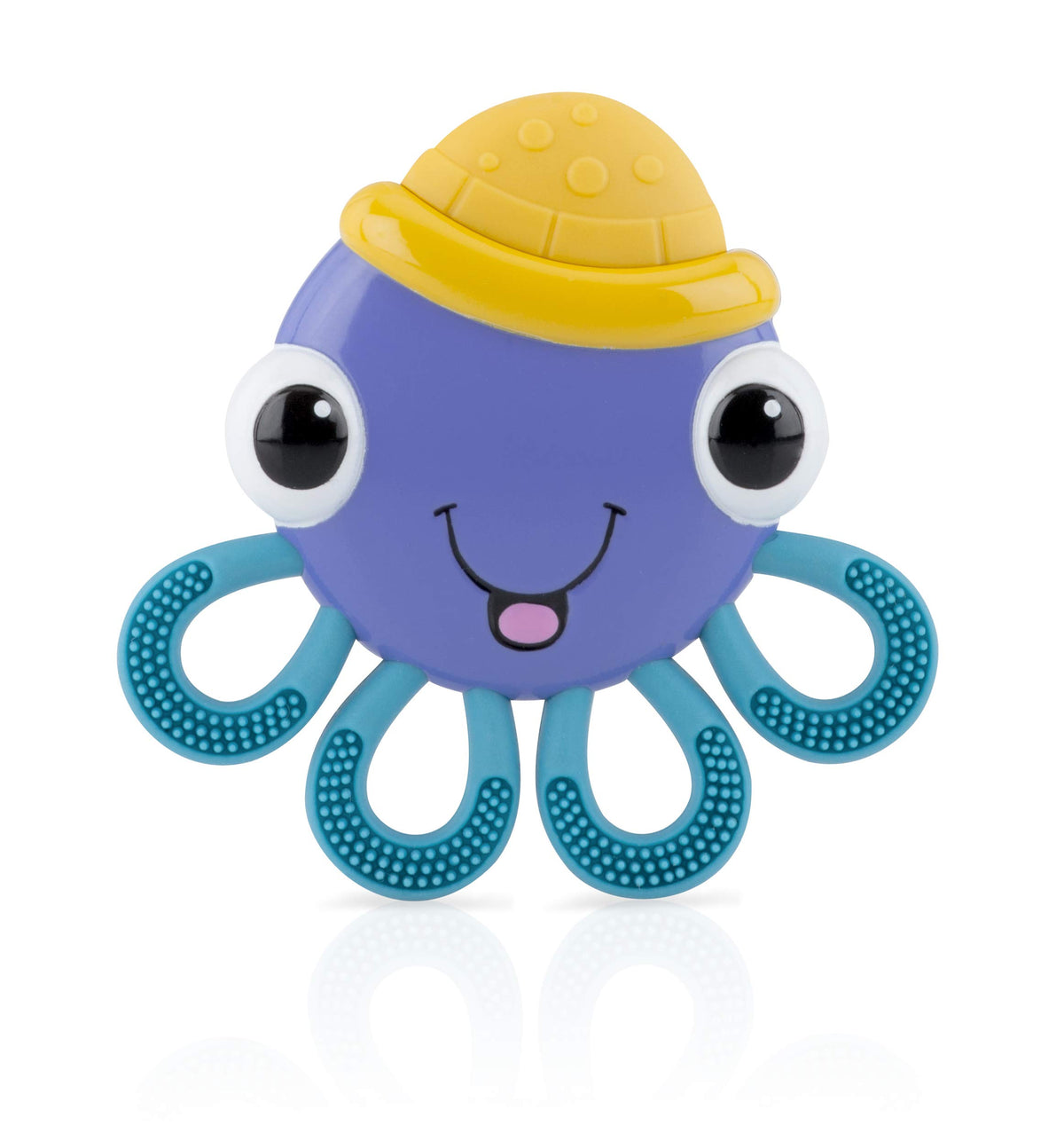 Nuby Vibe-eez Vibrating Teether - Battery Powered - Textured Surface and Easy to Grasp Toy for Baby Teething Relief - 3+ Months - Lion