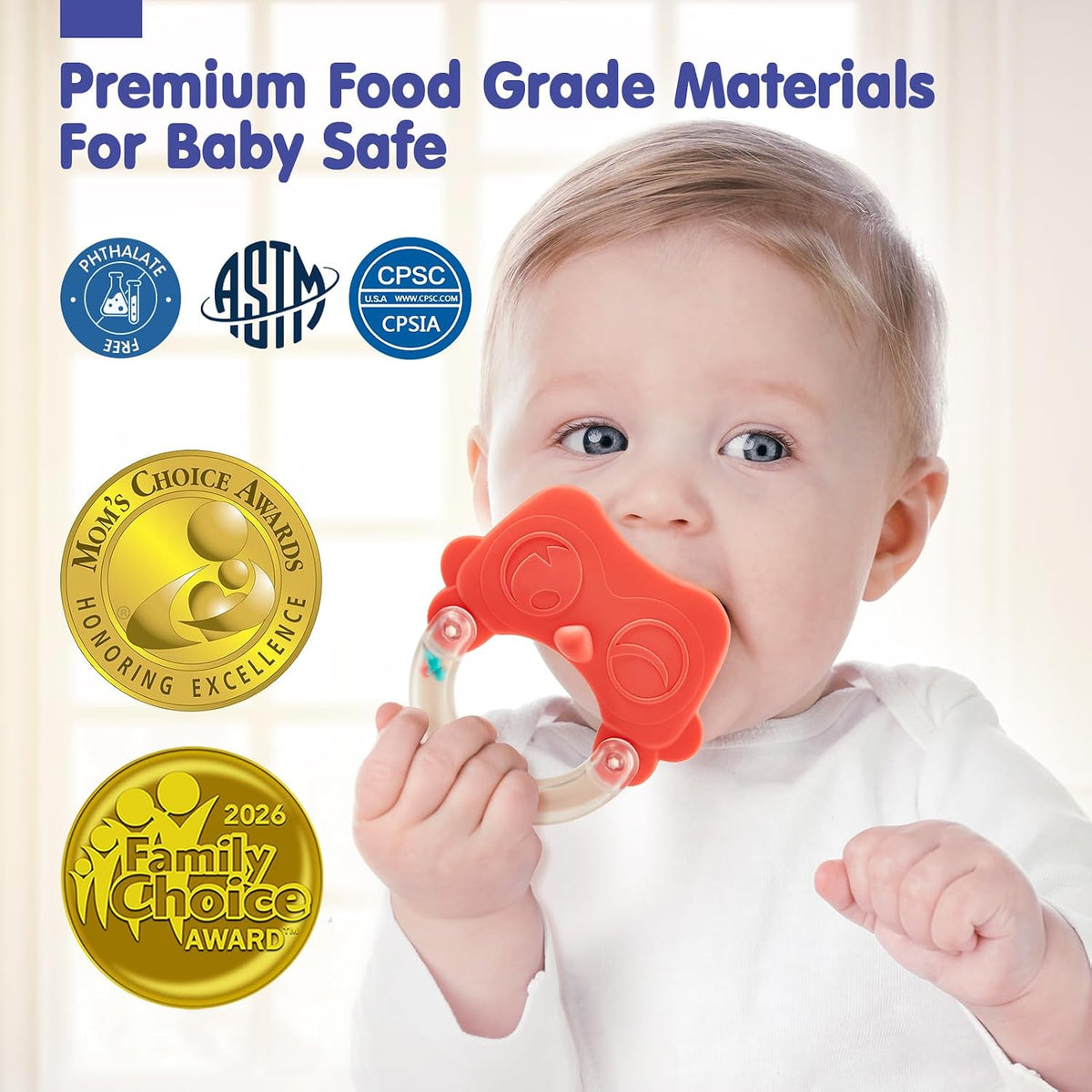 hahaland Baby Toys 0-6 Months - Baby Rattle Teething Toys 3-6 Months 10 Pcs