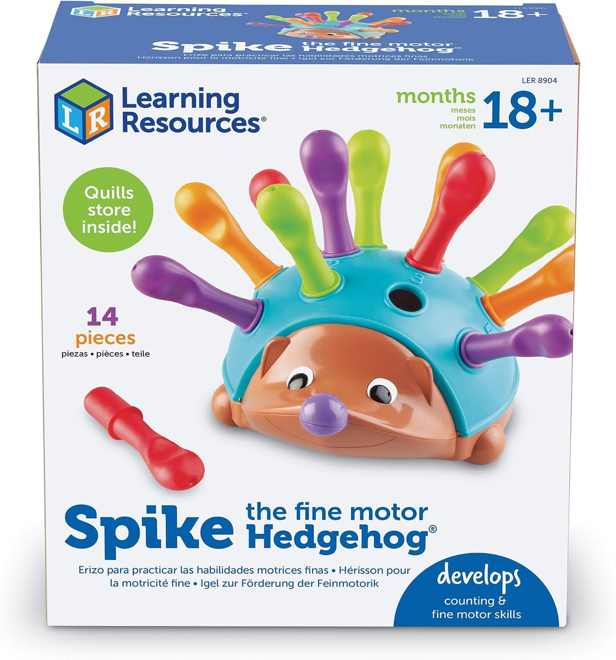 Learning Resources Spike The Fine Motor Hedgehog - Toddler Montessori Toys, Stacking Shape, Gifts for Boys and Girls, Sorting and Matching Skill Activities, Educational Games, Kindergarten
