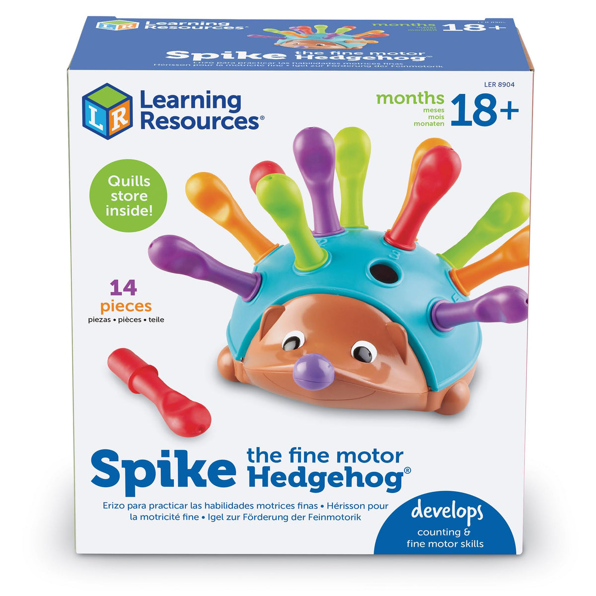 Learning Resources Spike The Fine Motor Hedgehog - Toddler Montessori Toys, Stacking Shape, Gifts for Boys and Girls, Sorting and Matching Skill Activities, Educational Games, Kindergarten