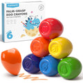 JUPITEARTH Egg Crayons for Toddler 1-3, Non Toxic Jumbo Crayons, 6 Colors