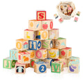 ABC Wooden Building Blocks for Toddlers 1-3 Large, 26 PCS Alphabet & Number Stacking Blocks, Educational Learning Toys for Boys Girls Kids Gifts 1.65''