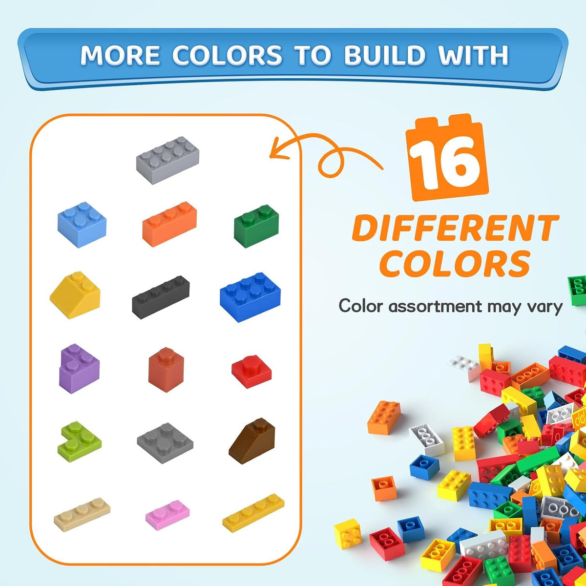 1800 Pieces Building Bricks Set,Building Bulks Blocks with 2 Packs 24x24 Studs Sticky Plates,205 Pcs Flowers and Tree Set, 14 Colors 18 Random Bulk Shapes, Creative Toy Gift for Boys Girls