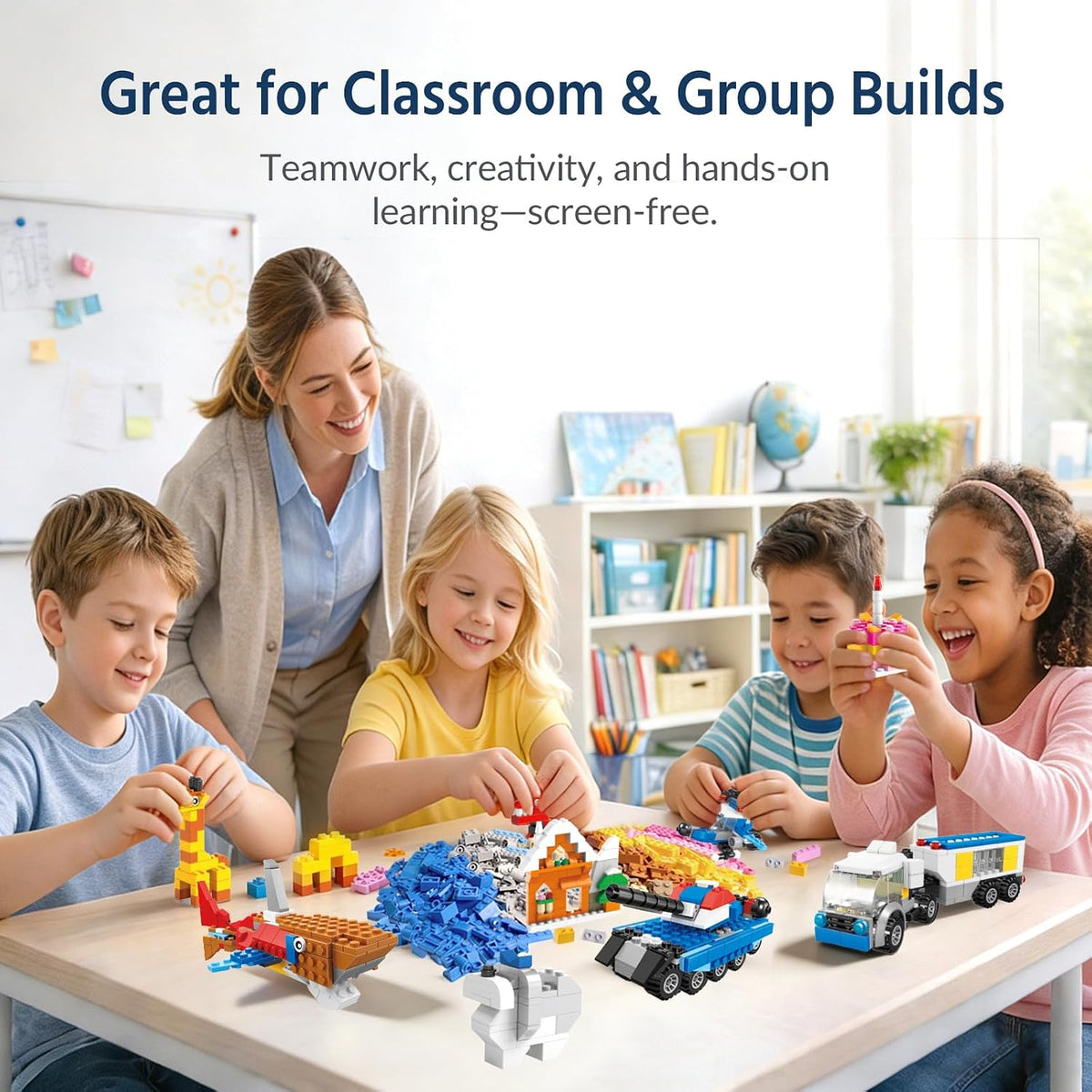FUN LITTLE TOYS 1100 PCS Building Blocks for Kids 6-12 Bulk Bricks Set