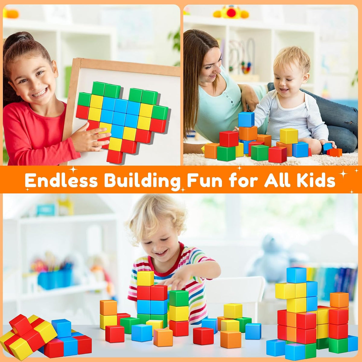 KAEILORU Magnetic Blocks 32PCS Magnetic Building Block for Toddler Age 3-5